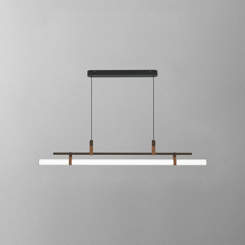 Nordic Style Island Light Metal Straight Island Pendant for Dining Room