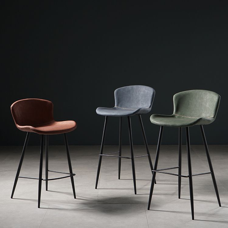Contemporary Bar-stool PU Leather Counter Bar Stool for Kitchen Bar with Metal Legs