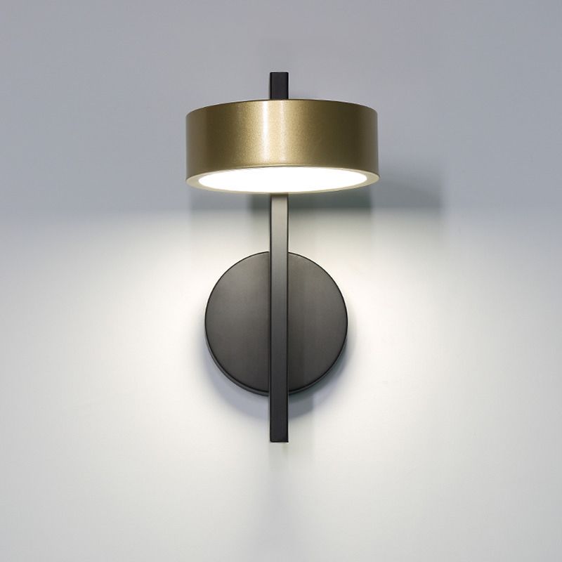 Lámpara de apliques de pared redonda posmoderna lámpara de pared LED metálica en dorado negro