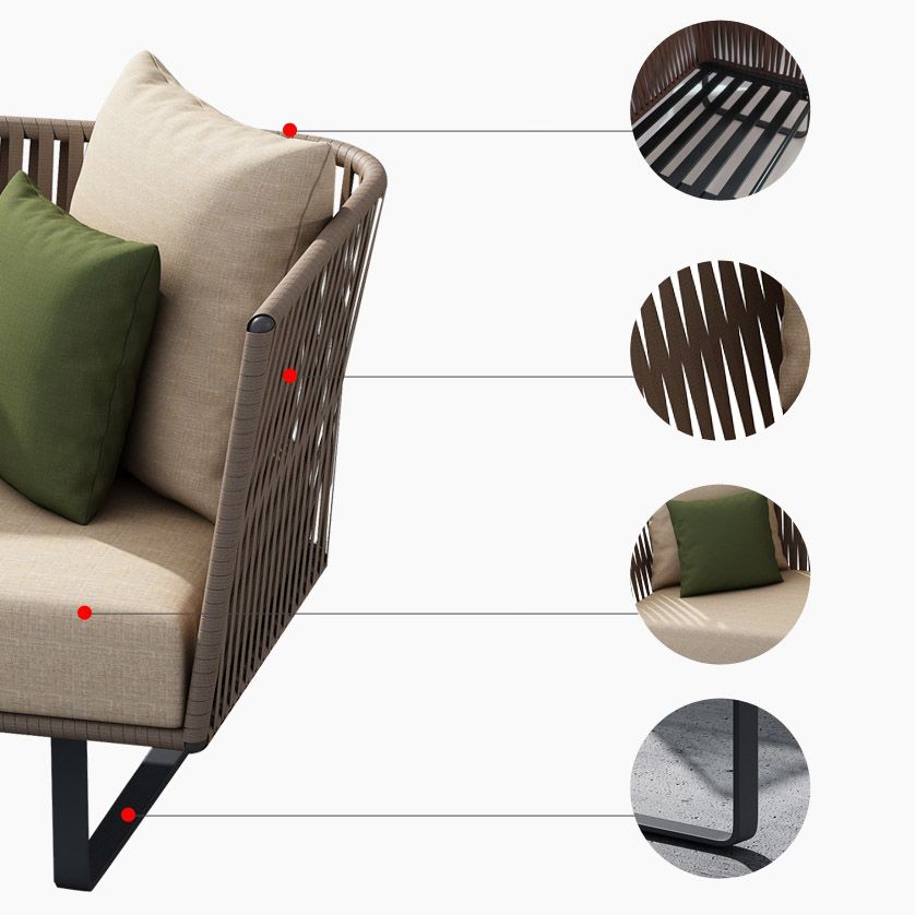 Tropical with Cushions Patio Sofa Water Resistant Outdoor Patio Sofa