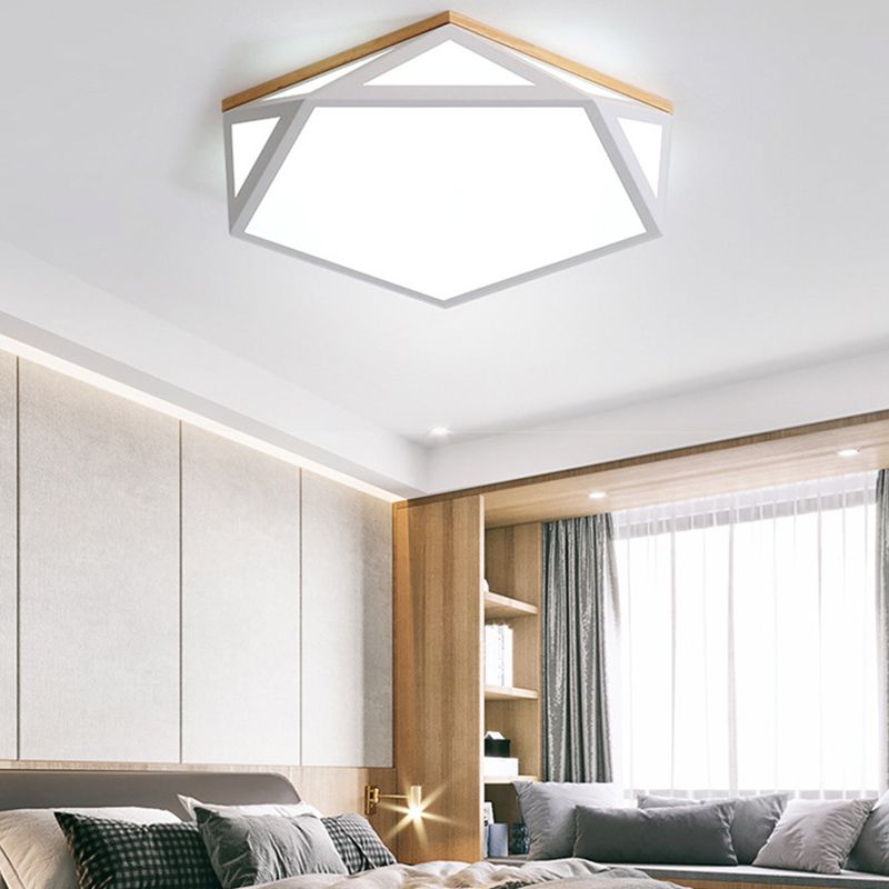 Lámpara de techo LED moderna con montaje empotrado en forma de Pentágono de metal para sala de estar