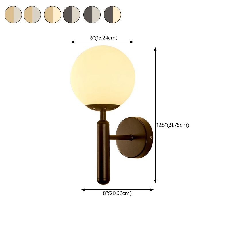 Sphere Shape Glass Sconce Light Modern Style Wall Sconce Lighting for Living Room
