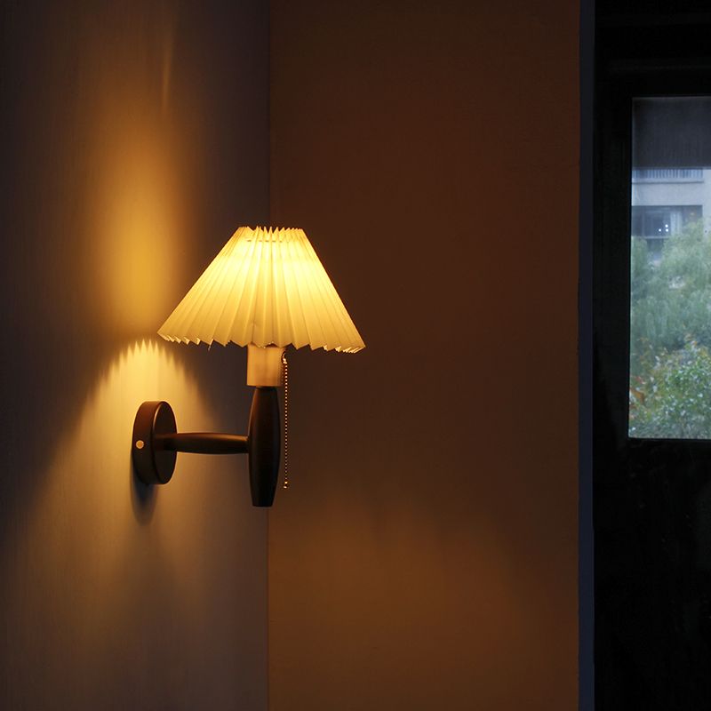 1 Light Flared Wall Mounted Light Fixture Modern Style Wood Wall Lighting Ideas Lights