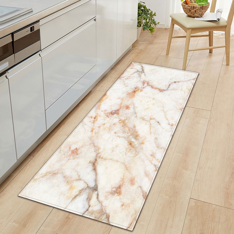 Industrial Marble Print Rug Polyester Indoor Carpet Non-Slip Backing Area Rug for Home Decoration