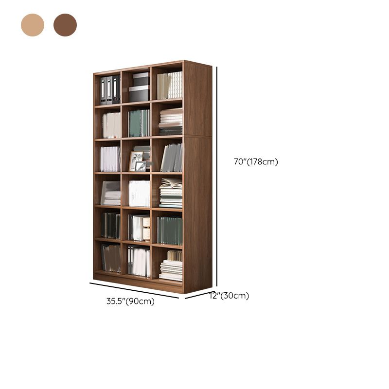 Closed Back Scandinavian Bookcase Engineered Wood Standard Bookshelf