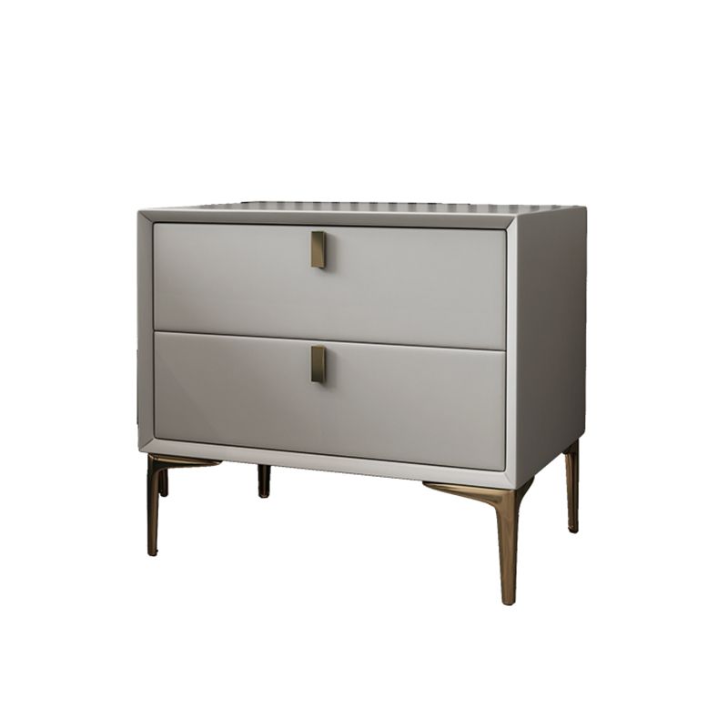 2 Drawer Solid Wood Modern Night Table Drawer Storage Bed Nightstand