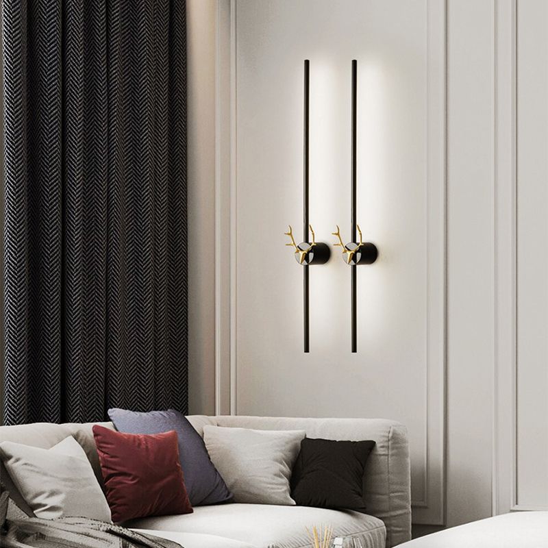 Minimalism Brass Wall Sconce Thin-Line Sconce Lighting for Living Room