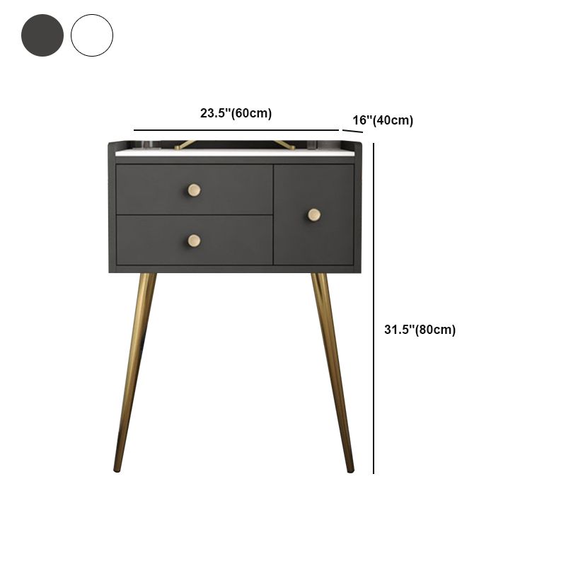 Contemporary Dresser Wooden Makeup Counter With 3 Storage Drawers for Bedroom