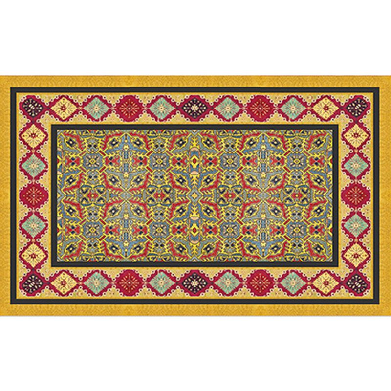 Retro Medallion Print Carpet Polyester Area Rug Non-Slip Backing Indoor Carpet for Home Decoration