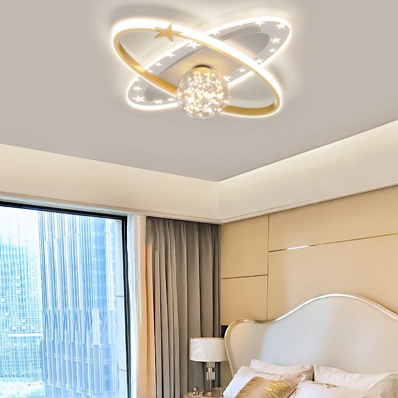 Moderno globo de descarga de luz de metal 3-Punto de fijación de techo de montaje a ras de luz