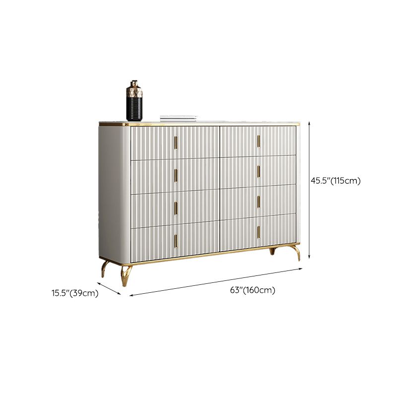 Glam Engineered Wood Storage Chest Bedroom Horizontal Chest with Drawers