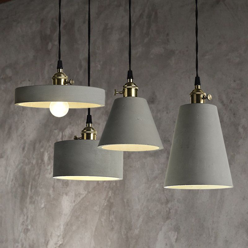 Luces de techo colgante de 1 luces con lámpara colgante de cemento moderna