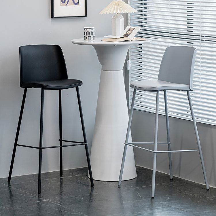 Nordic Bar-stool Plastic Counter Bar Stool with Metal Legs for Home