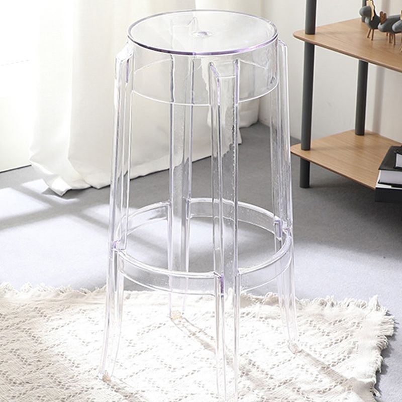 Nordic Style Bar-stool Round Counter Bar Stool with Plastic Legs for Home