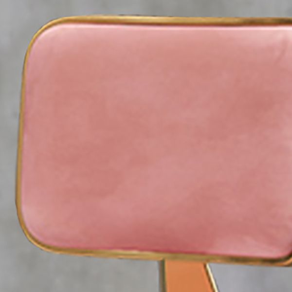 Glam Armless Backrest Counter Stool Iron Cashier Bar Stool with Flannel Cushion and Pedal