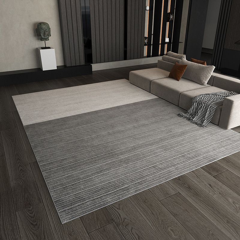 Tapis d'intérieur postmoderne de luxe, bloc de couleur gris, zone Non fendue, pour la décoration de la maison