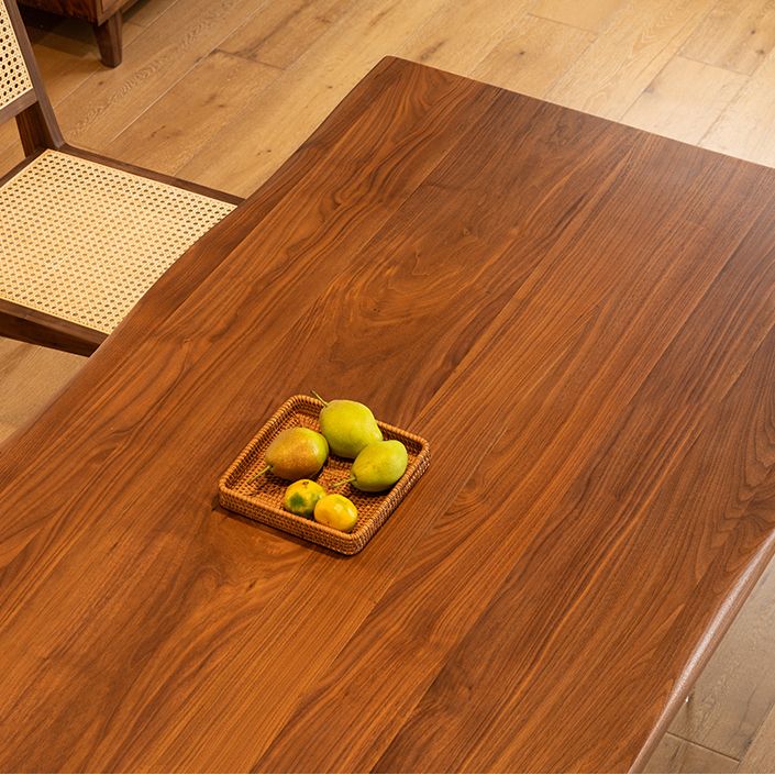Modern Style Rectangle Solid Wood Dining Table with Double Pedestal
