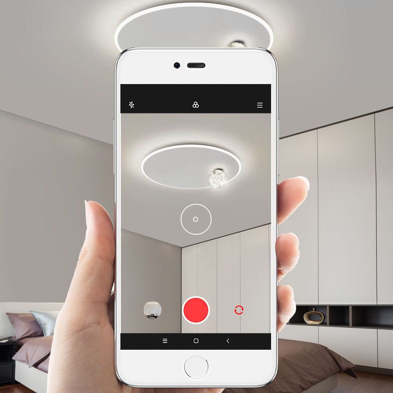 Weiße Minimalismus-Einbauleuchten aus Klarglas für Schlafzimmer