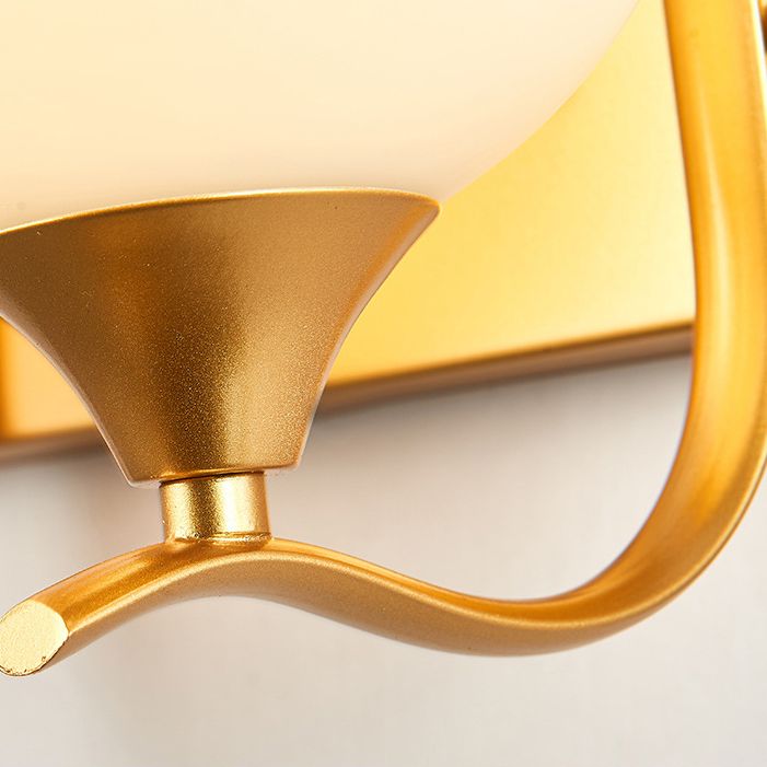 Contemporary Simplicity Globe Wall Mount Lighting Milk Glass Wall Mounted Light Fixture for Bedroom