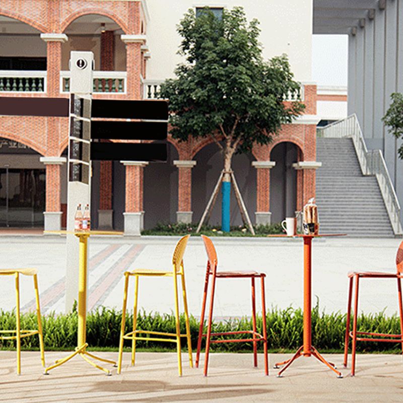 Industrial Outdoor Bar Height Table Metal Bar Table with Pedestal