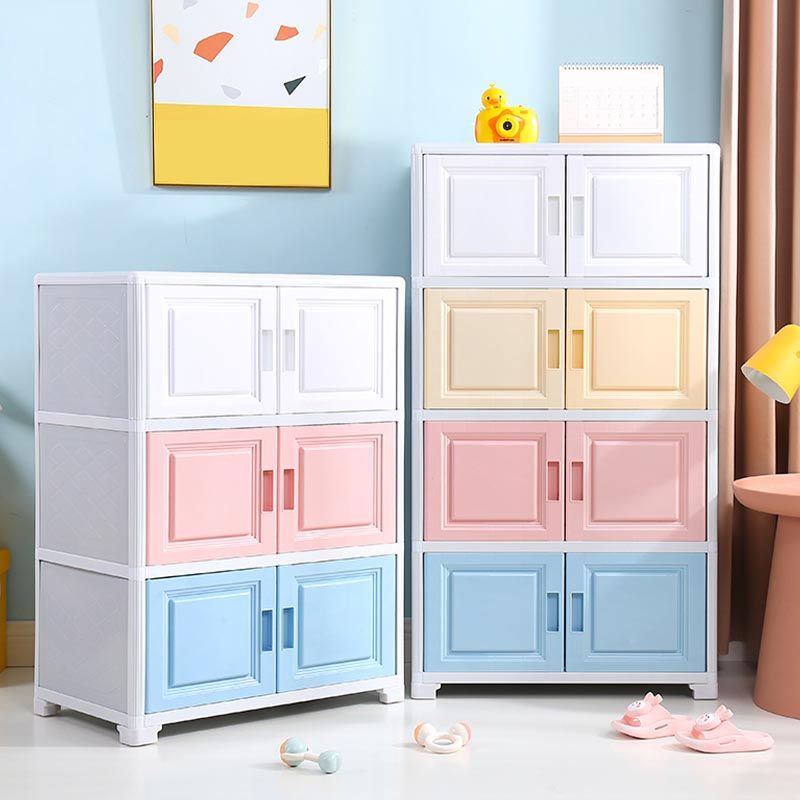 Contemporary Style Wardrobe Plastic Home Wardrobe Closet with Doors