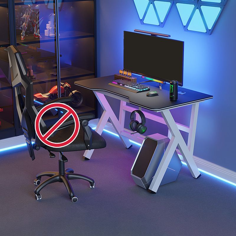 Cable Management Dormitory Gaming Desk Black Rectangular Computer Desk