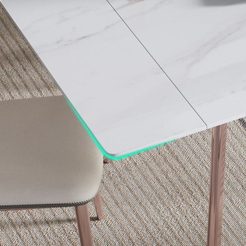 Luxury 1/4/5/7 Pieces Extendable Dining Set Sintered Stone Rectangle Dining Table Set