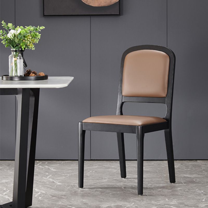 Contemporary Wood Dining Armless Chairs Open Back Dining Side Chair