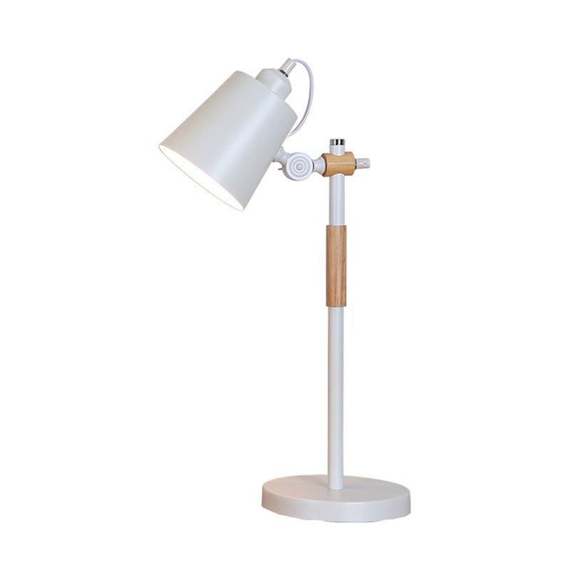 Metal Tapered Task Lighting Macaron 1 Head Yellow/Black/White Reading Book Light for Living Room