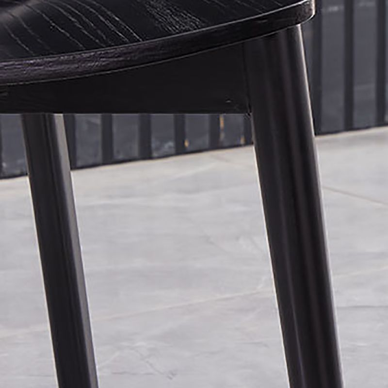 Wood Kitchen Dining Side Chair Open Back Dining Side Chair in Black Frame