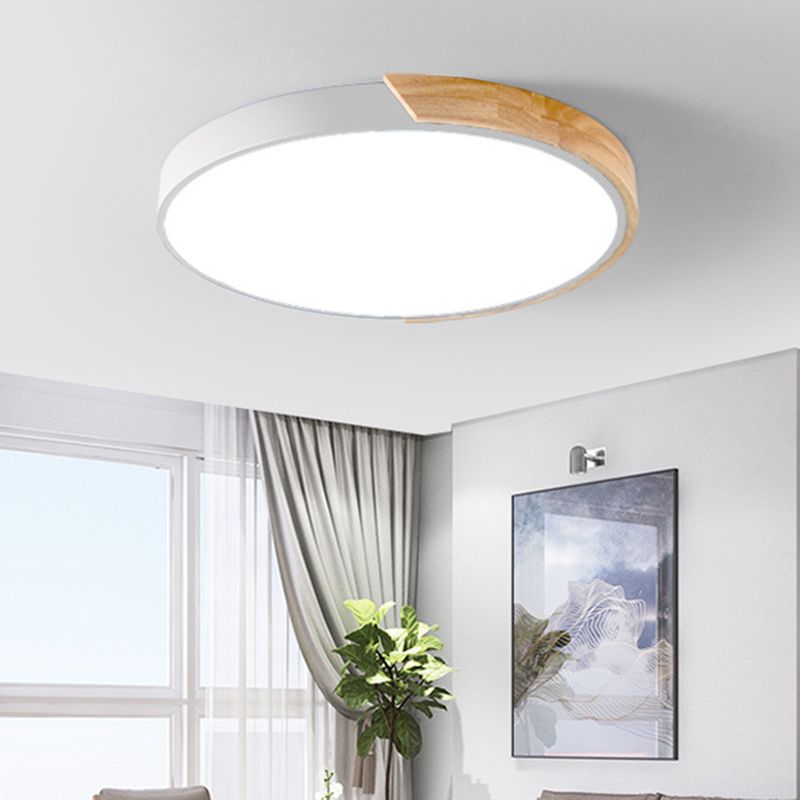 Nordic Houten Plafond Licht Moderne Minimalistische Macaron Creatieve Slaapkamer Woonkamer Kinderkamer Ronde Led lampen