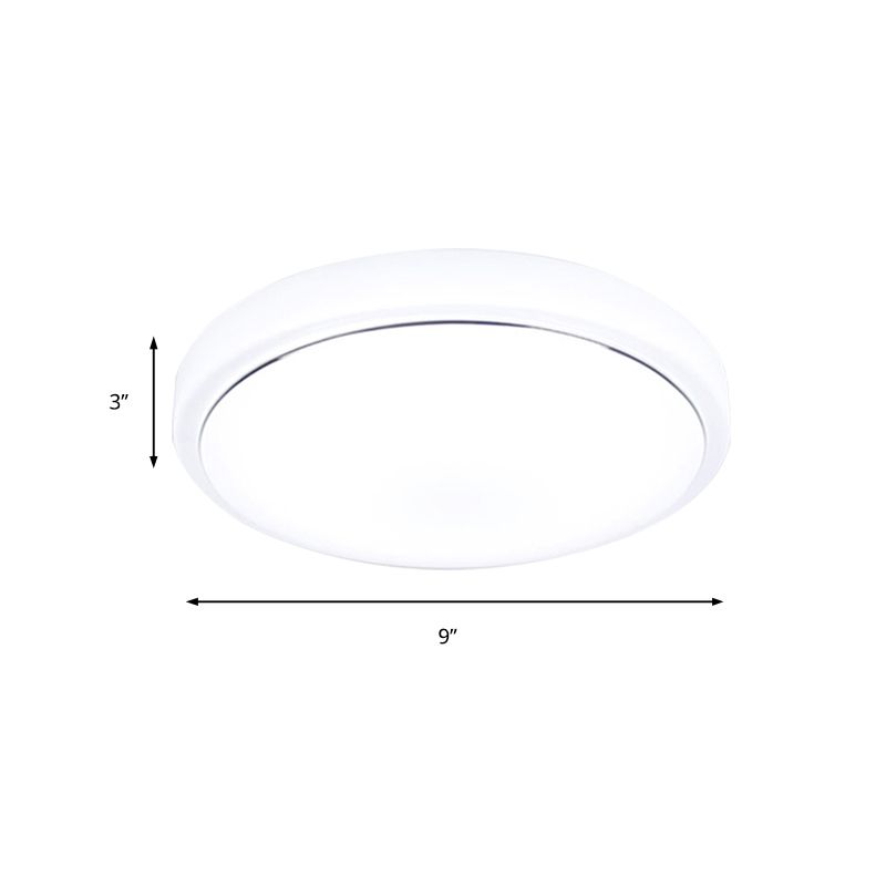 Luminaire encastré de plafond à tambour doré/argenté, luminaire encastré à LED en métal simple avec abat-jour en acrylique pour couloir en blanc chaud/blanc, 7,5"/9"/12" de diamètre