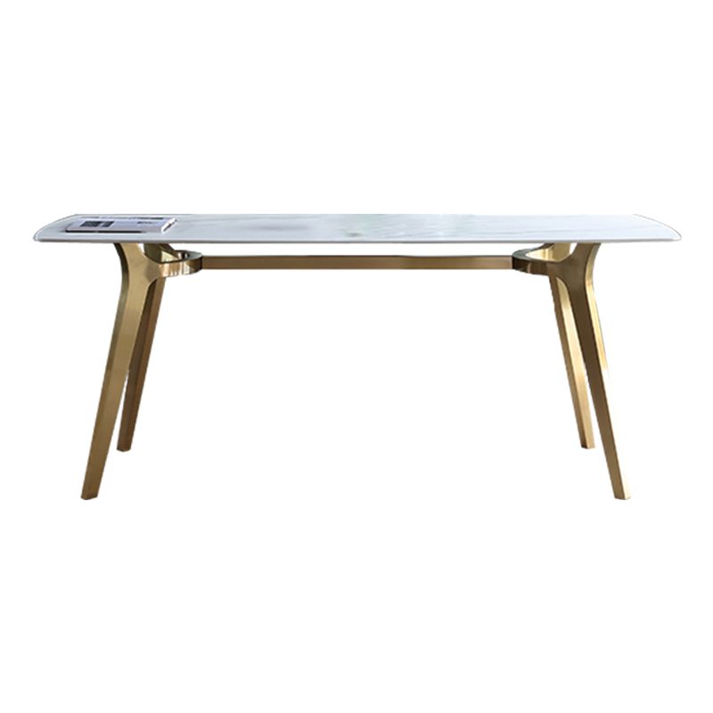 Traditionele luxe eettafel Sintered Stone 4 Legs Tafel met gouden frame