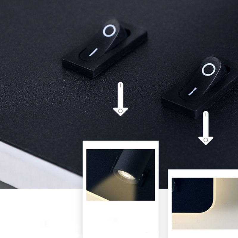 Lámpara de pared LED geométrica de aluminio en la simplicidad moderna de la luz de la pared de lectura de 2 luces para el dormitorio