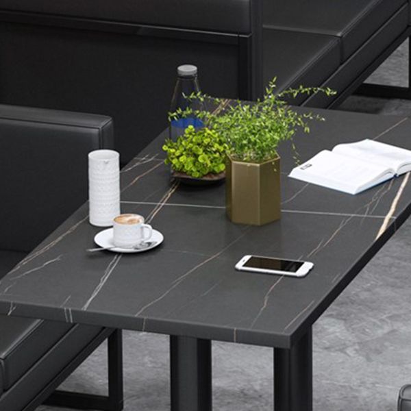 Stile industriale Sinterizzato Stone Stone Sala Tavolo da cucina Black Tavolo con cornice nera