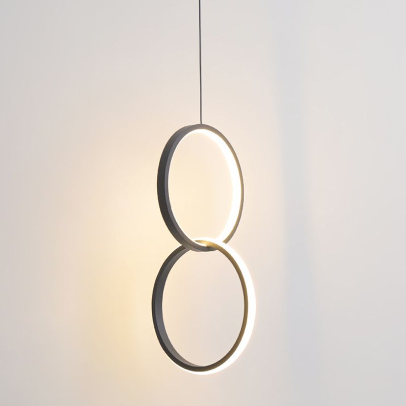 Minimalistische LED -Aufhängungshängung Anhänger Lichtkreis Hängende Leuchte mit Metallschatten