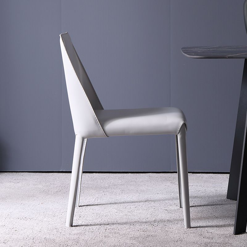 Faux Leather Armless Dining Chairs Modern Home Dining Side Chair