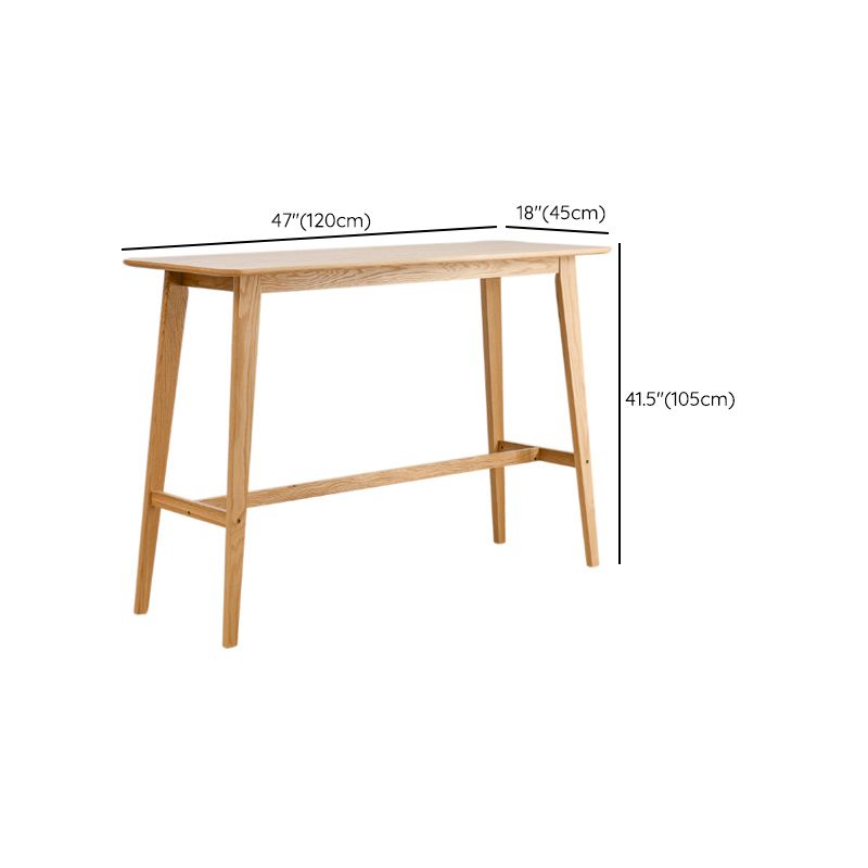 Natural Colour Bar Table Set 1/2/3 Pieces Industrial Rectangle Solid Wood Bar Set