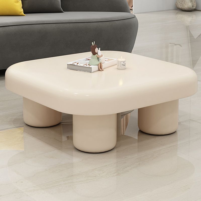 Wood Square Coffee Cocktail Table White 4 Legs Coffee or End Table