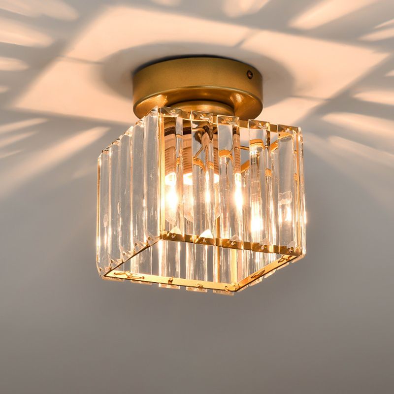 5 Zoll breite Mini-Kristall-Deckenleuchte im modernen Stil, schlichte Unterputzleuchte für den Eingangsbereich