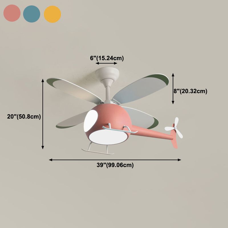 Multi Light Ceiling Fan Lighting Modern Style Metal Ceiling Fan Lamp for Bedroom