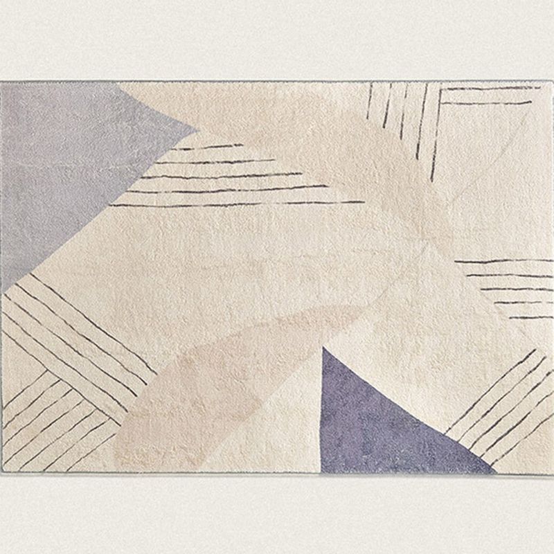 Apricot Abstract Indoor Carpet Polyester Minimalist Rug Anti-Split for Home Decoration