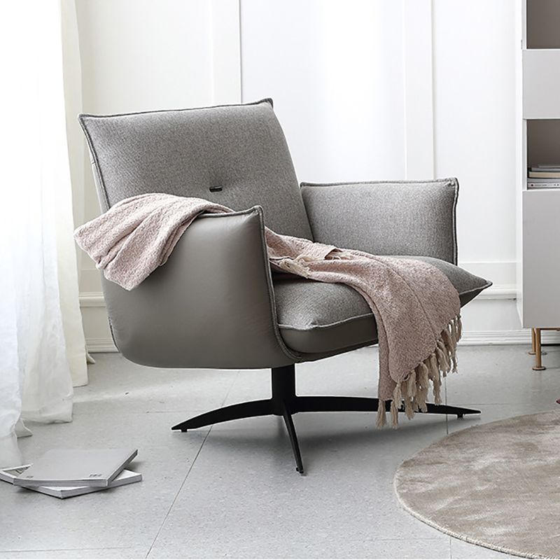 Contemporary Linen 4-Star Tight Back Accent Armchair in Grey