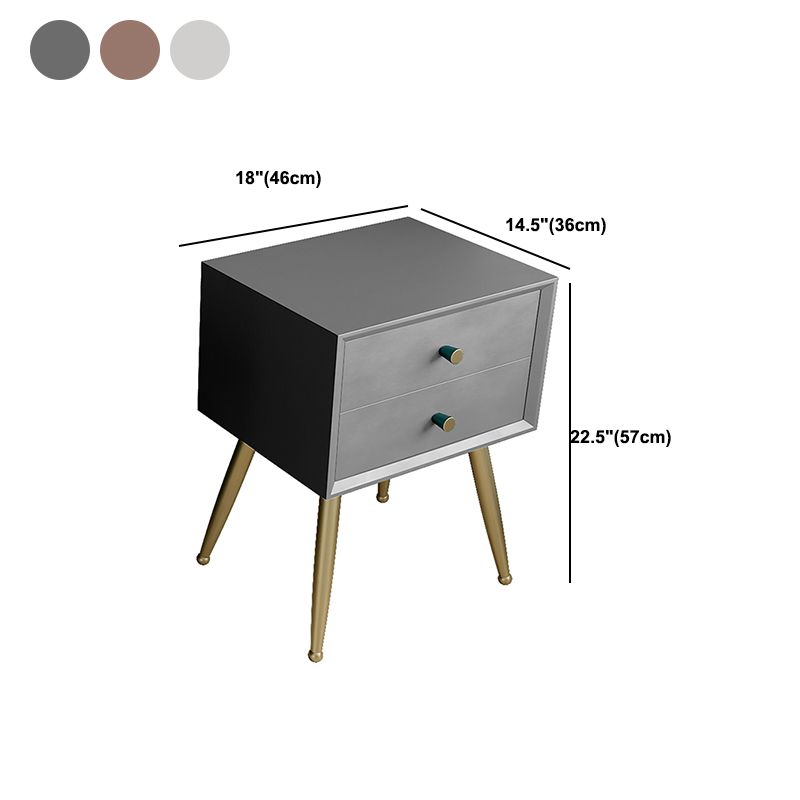 Glam Imitation Wood Nightstand Drawer Storage Legs Included Bed Nightstand