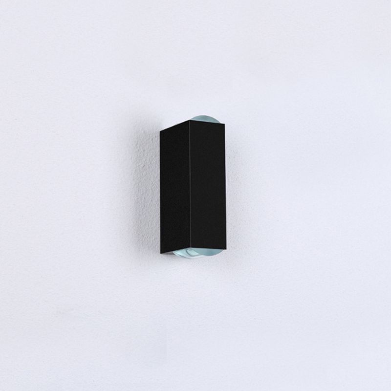 7.5" H Outdoor Waterproof LED Wall Sconce 2-Lights Modern Style Aluminum Alloy Courtyard Corridor Wall Light in Frosted Black