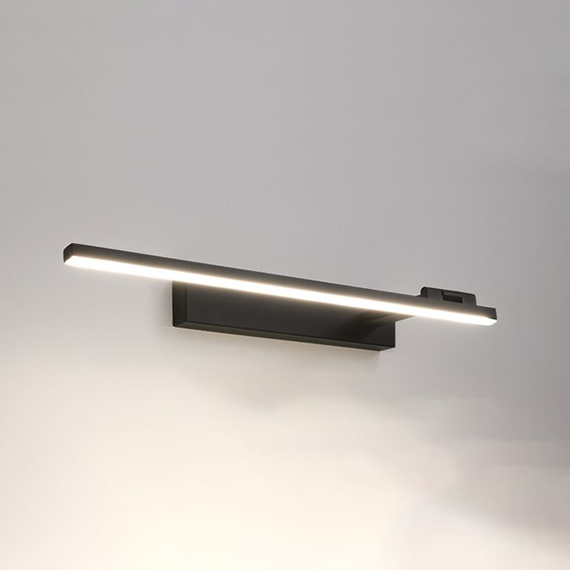 Metal Linear Shade Wall Lighting Modern Style Mirror 1 Light Wall Mounted Light Fixture