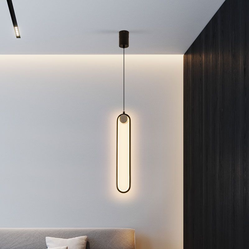 Luces colgantes minimalistas de metal Estilo moderno Lámpara colgante lineal de 1 luce para dormitorio
