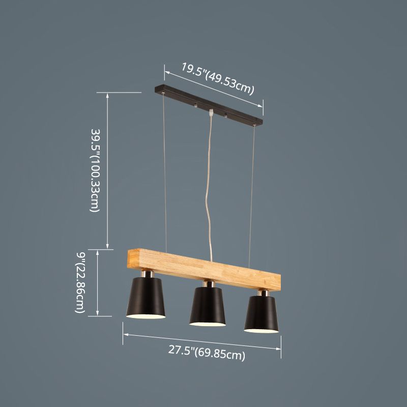 Ciondolo a isola moderna nordica con sala da lavoro in metallo conico in metallo lampada appesa