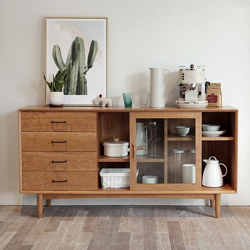 Modern Rectangle Cabinet Sliding Door Side Cabinet with Drawer