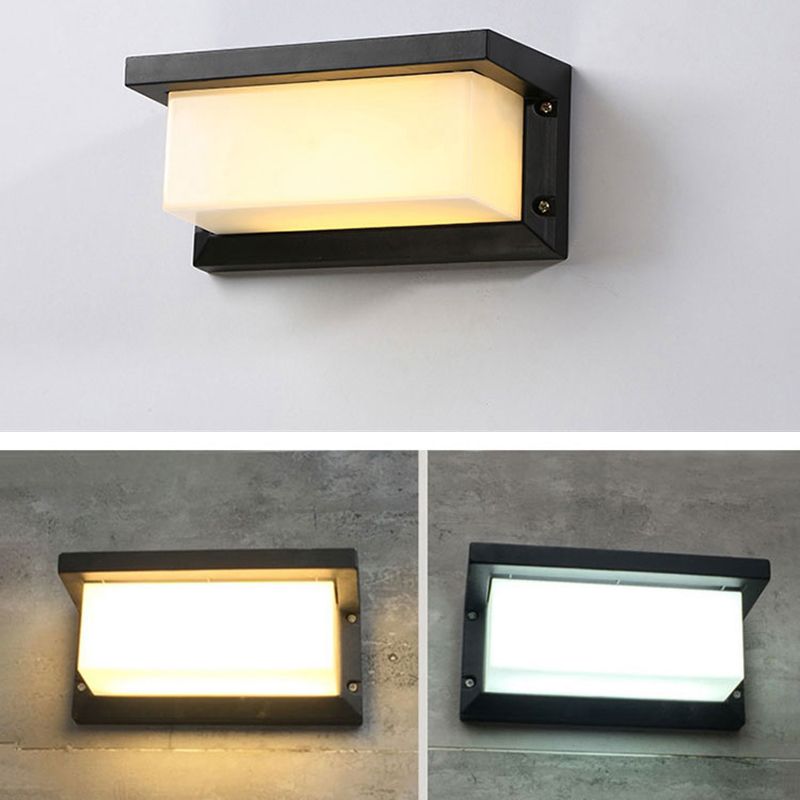 Black Rectangle Wall Mount Light Simplicity LED Aluminum Sconce Lighting for Pathway